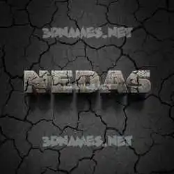 nedas in Cracked Stone style - 3D name wallpaper