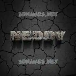 neddy in Cracked Stone style - 3D name wallpaper