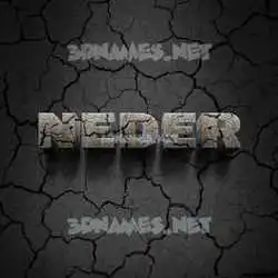 neder in Cracked Stone style - 3D name wallpaper