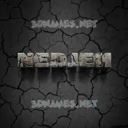 nedjeh in Cracked Stone style - 3D name wallpaper