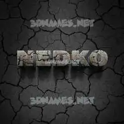nedko in Cracked Stone style - 3D name wallpaper