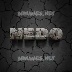 nedo in Cracked Stone style - 3D name wallpaper
