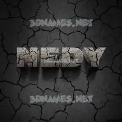 nedy in Cracked Stone style - 3D name wallpaper