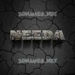 needa in Cracked Stone style - 3D name wallpaper