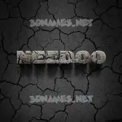 needoo in Cracked Stone style - 3D name wallpaper