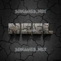 neel in Cracked Stone style - 3D name wallpaper