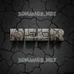 neer in Cracked Stone style - 3D name wallpaper