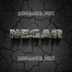 negar in Cracked Stone style - 3D name wallpaper