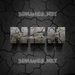 neh in Cracked Stone style - 3D name wallpaper