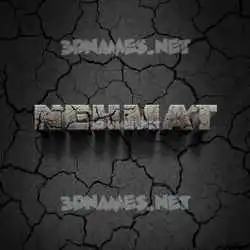 nehmat in Cracked Stone style - 3D name wallpaper