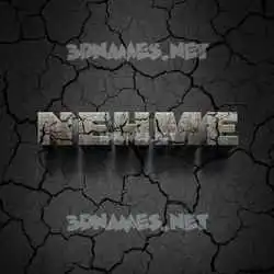 nehme in Cracked Stone style - 3D name wallpaper