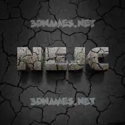 nejc in Cracked Stone style - 3D name wallpaper