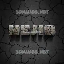 nejib in Cracked Stone style - 3D name wallpaper