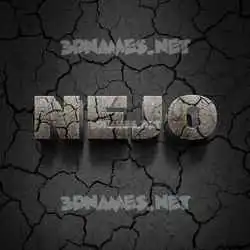 nejo in Cracked Stone style - 3D name wallpaper