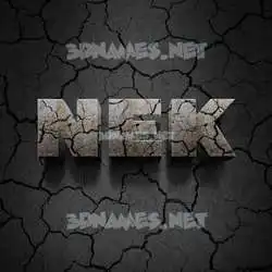 nek in Cracked Stone style - 3D name wallpaper