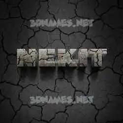 nekit in Cracked Stone style - 3D name wallpaper