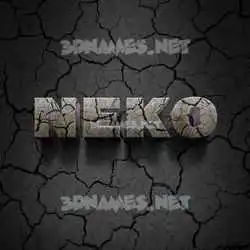 neko in Cracked Stone style - 3D name wallpaper
