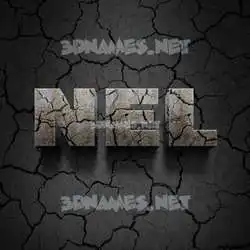 nel in Cracked Stone style - 3D name wallpaper