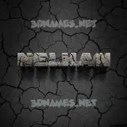 nelhan in Cracked Stone style - 3D name wallpaper
