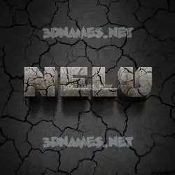 nelu in Cracked Stone style - 3D name wallpaper