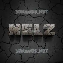 nelz in Cracked Stone style - 3D name wallpaper