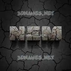 nem in Cracked Stone style - 3D name wallpaper