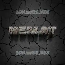 nemat in Cracked Stone style - 3D name wallpaper
