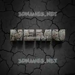 nemu in Cracked Stone style - 3D name wallpaper