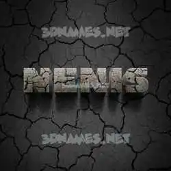nenis in Cracked Stone style - 3D name wallpaper