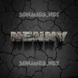 nenny in Cracked Stone style - 3D name wallpaper