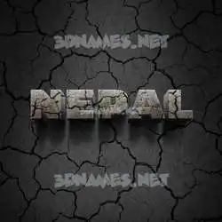 nepal in Cracked Stone style - 3D name wallpaper