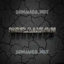 nerausan in Cracked Stone style - 3D name wallpaper