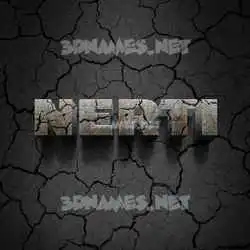 nerti in Cracked Stone style - 3D name wallpaper