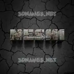neshi in Cracked Stone style - 3D name wallpaper