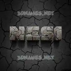 nesi in Cracked Stone style - 3D name wallpaper