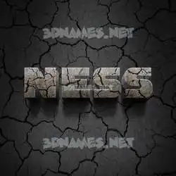 ness in Cracked Stone style - 3D name wallpaper