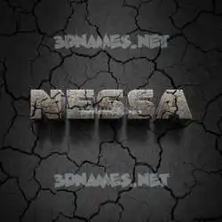 nessa in Cracked Stone style - 3D name wallpaper