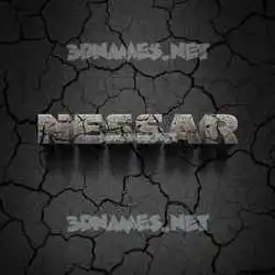 nessar in Cracked Stone style - 3D name wallpaper