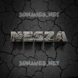 nesza in Cracked Stone style - 3D name wallpaper