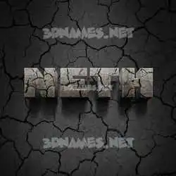 neth in Cracked Stone style - 3D name wallpaper