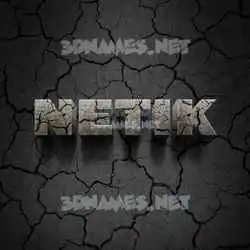 netik in Cracked Stone style - 3D name wallpaper