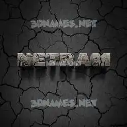 netram in Cracked Stone style - 3D name wallpaper