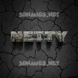 netty in Cracked Stone style - 3D name wallpaper