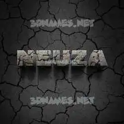 neuza in Cracked Stone style - 3D name wallpaper