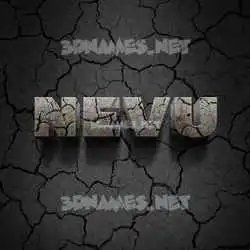 nevu in Cracked Stone style - 3D name wallpaper