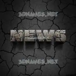 news in Cracked Stone style - 3D name wallpaper