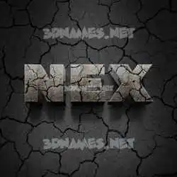 nex in Cracked Stone style - 3D name wallpaper