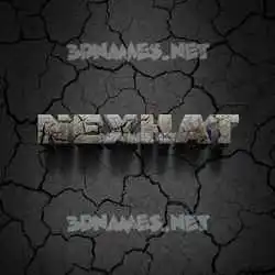 nexhat in Cracked Stone style - 3D name wallpaper