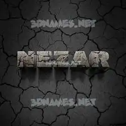 nezar in Cracked Stone style - 3D name wallpaper