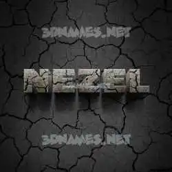nezel in Cracked Stone style - 3D name wallpaper
